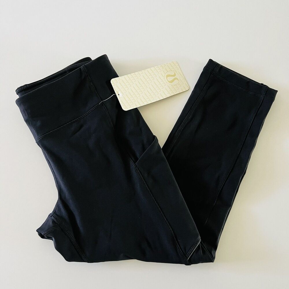 LULULEMON ATHLETICA Solid Black Speed Up Crop Leggings - US 6